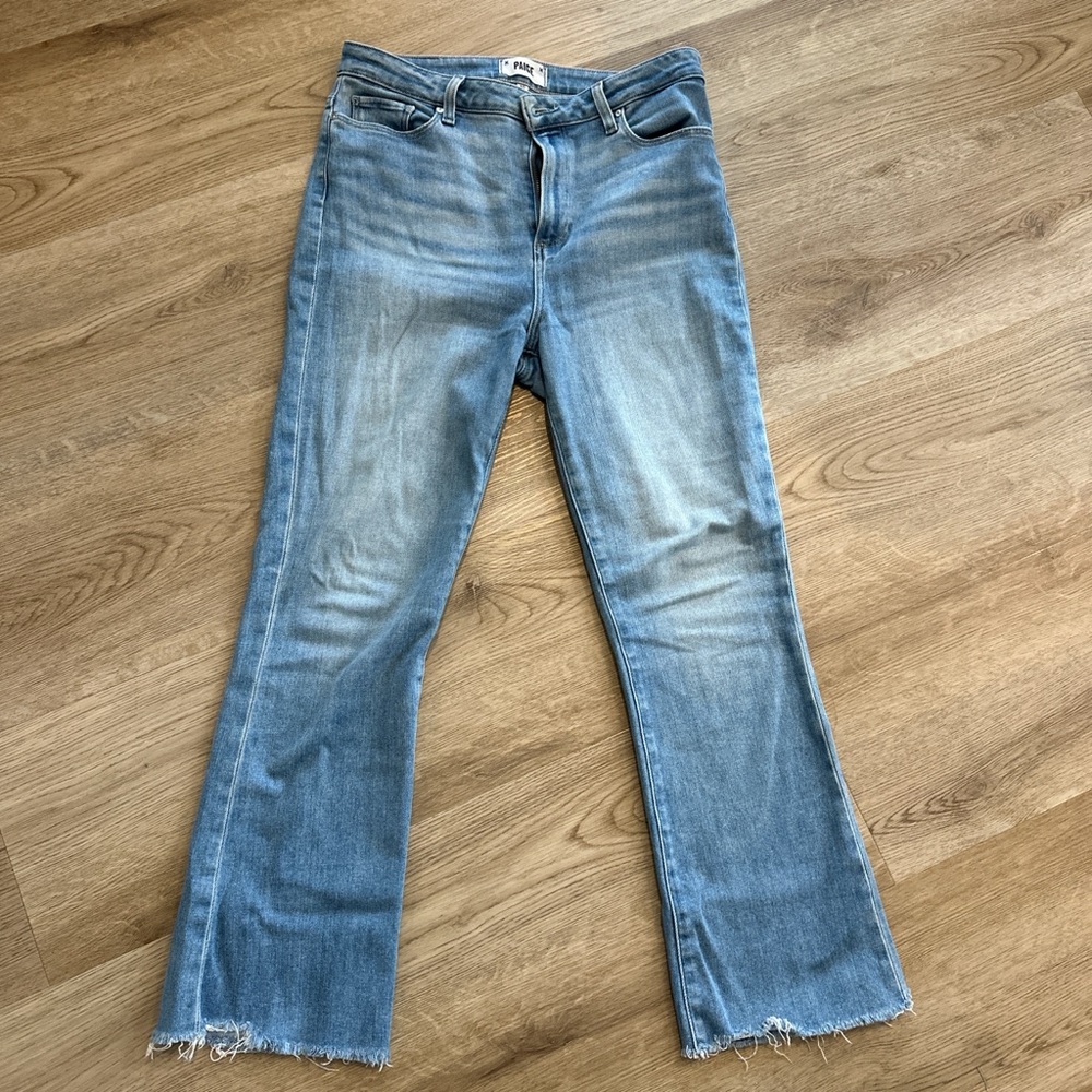 PAIGE Denim Flare Jeans in Washed Blue